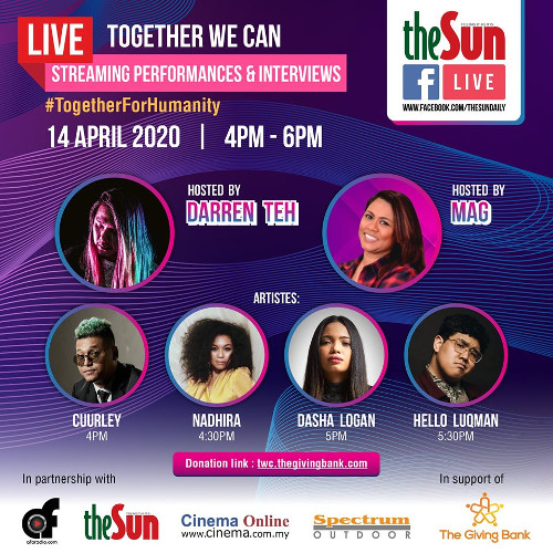 Local artistes performing on “Together We Can” (Part 1), aforadio, charity, cuurley, dasha logan, feature, helloluqman, music, nadhira, reshma, theHive.Asia