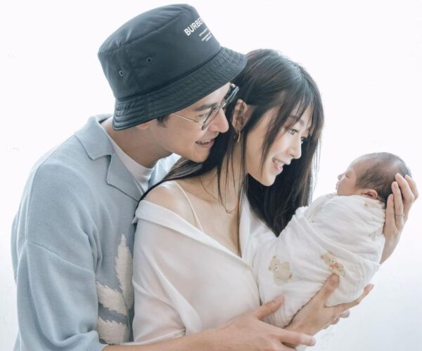 Shiga Lin shares first photos as a family of three